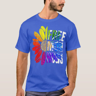 Free Mum Hugs Gay Pride LGBT Daisy Rainbow Flower T-Shirt