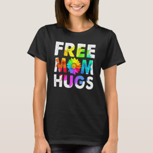 Free Mum Hugs Gay Pride Lgbt Daisy Rainbow Flower T-Shirt