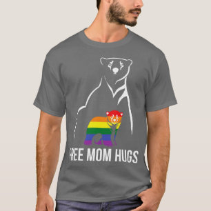 Free Mum Hugs Gay Pride LGBT Rainbow Women T-Shirt