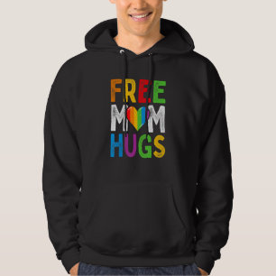 Free Mum Hugs Heart Lgbt Equality Awareness Pride Hoodie