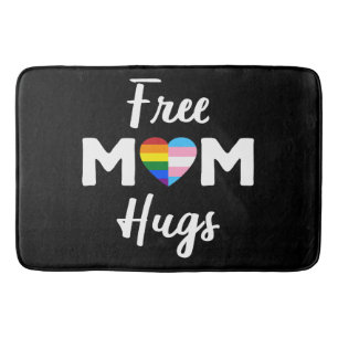 Free Mum Hugs II - Rainbow Gay Trans Pride Bath Mat
