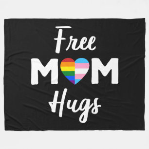Free Mum Hugs II - Rainbow Gay Trans Pride Fleece Blanket