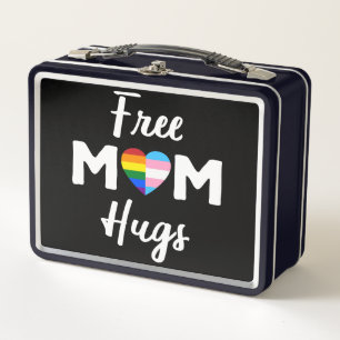 Free Mum Hugs II - Rainbow Gay Trans Pride Metal Lunch Box