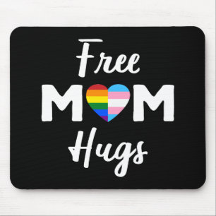 Free Mum Hugs II - Rainbow Gay Trans Pride Mouse Mat