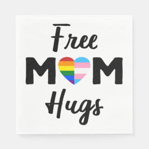 Free Mum Hugs II - Rainbow Gay Trans Pride Napkin