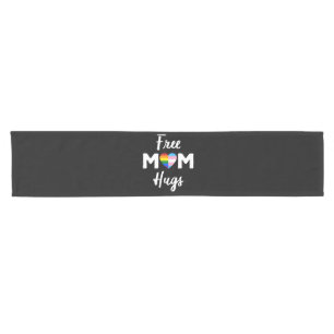 Free Mum Hugs II - Rainbow Gay Trans Pride Short Table Runner