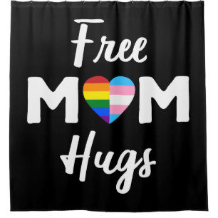 Free Mum Hugs II - Rainbow Gay Trans Pride Shower Curtain
