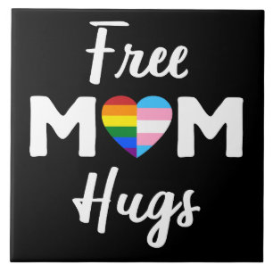 Free Mum Hugs II - Rainbow Gay Trans Pride Tile