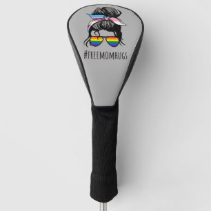 Free Mum Hugs IV - Messy Bun Rainbow Gay Trans Golf Head Cover