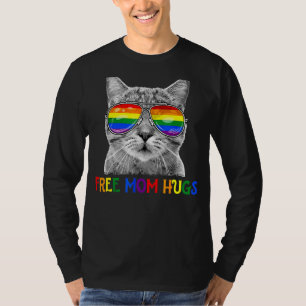 Free Mum Hugs Lgbt Cat Gay Pride Rainbow T-Shirt