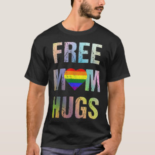 Free Mum Hugs LGBT Gay Pride Vintage Distressed T T-Shirt