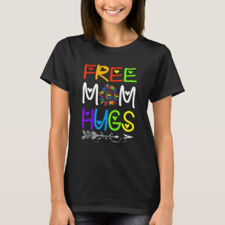 Free Mum Hugs  Lgbt Lgbtq Pride  Rainbow Sunflower T-Shirt