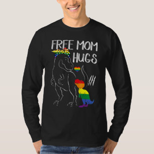 Free Mum Hugs Lgbt Pride Dad Dinosaur Rex 1 T-Shirt