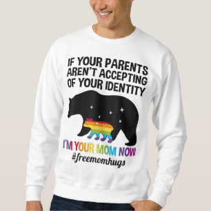 Free Mum Hugs LGBT Pride Gifts Mama Bear LGBT Mont Sweatshirt
