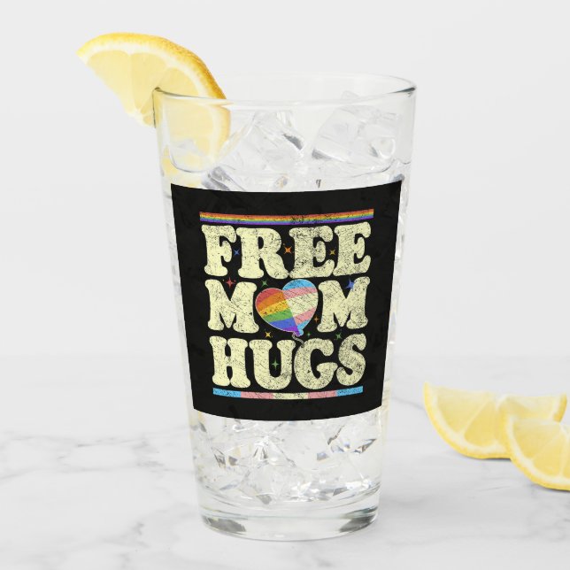 Free Mum Hugs Lgbt Pride Glass (Front Ice)