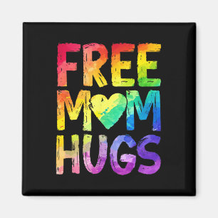 Free Mum Hugs Lgbt Pride Lgbtq Lesbian Gay Rainbow Magnet