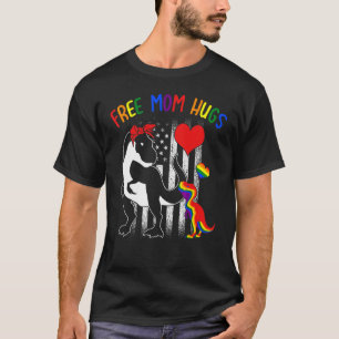 Free Mum Hugs Lgbt Rex Rainbow Transgender Pride M T-Shirt