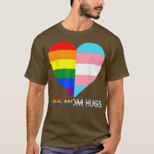 Free Mum Hugs LGBT Transgender Rainbow Flag Pride T-Shirt