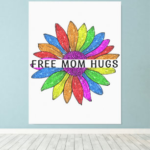 Free Mum Hugs LGBTQIA+ Pride Support Canvas Print