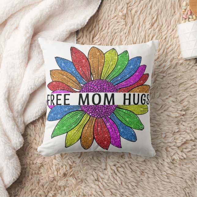 Free Mum Hugs LGBTQIA+ Pride Support Cushion (Blanket)