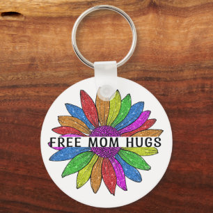 Free Mum Hugs LGBTQIA+ Pride Support Key Ring
