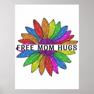 Free Mum Hugs LGBTQIA+ Pride Support Poster