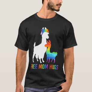 Free Mum Hugs Llama LGBT Men Women Pride T-Shirt