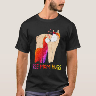 Free Mum Hugs Mama Llama LGBT Month 2019 T-Shirt