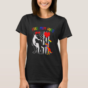 Free Mum Hugs Mamasaurus Dino Rainbow Rex Ally Lgb T-Shirt
