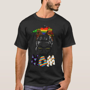 Free Mum Hugs Messy Bun Lgbt Pride Sun Rainbow Tea T-Shirt