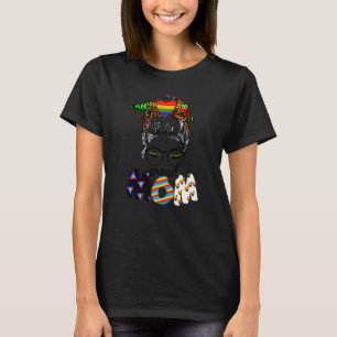 Free Mum Hugs Messy Bun Lgbt Pride Sun Rainbow Tea T-Shirt