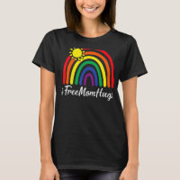 Free Mum Hugs Messy Bun Lgbt Pride Sun Rainbow Tea