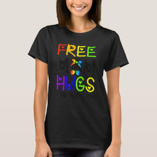 Free Mum Hugs Messy Bun Rainbow Lgbt Pride Mothers T-Shirt