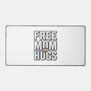 Free Mum Hugs Pride Heart Vintage T-Shirt Design_1 Desk Mat