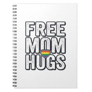 Free Mum Hugs Pride Heart Vintage T-Shirt Design_1 Notebook