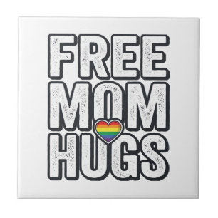 Free Mum Hugs Pride Heart Vintage T-Shirt Design_1 Tile