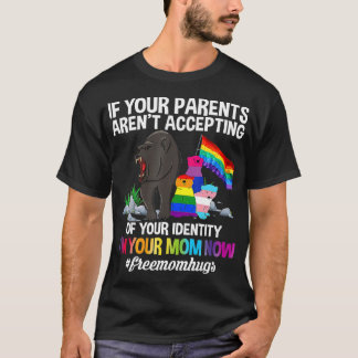 Free Mum Hugs Proud Mama Bear LGBT Gay Pride LGBTQ T-Shirt