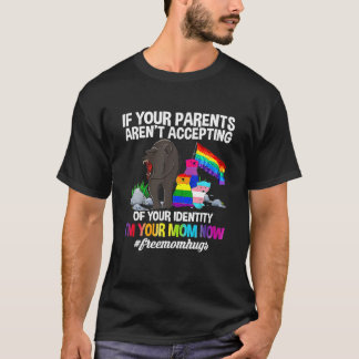 Free Mum Hugs Proud Mama Bear LGBT Gay Pride LGBTQ T-Shirt