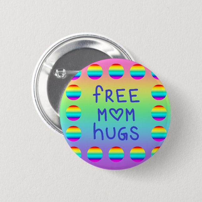 Free Mum Hugs Rainbow Button (Front & Back)