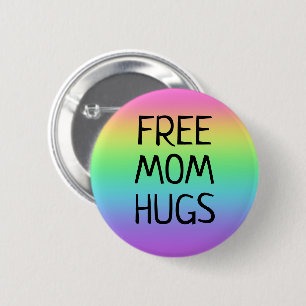 Free Mum Hugs Rainbow Button