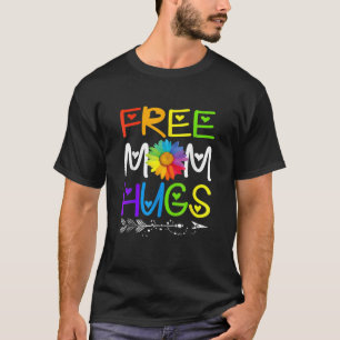 Free Mum Hugs Rainbow Daisy LGBT Pride Month T-Shirt