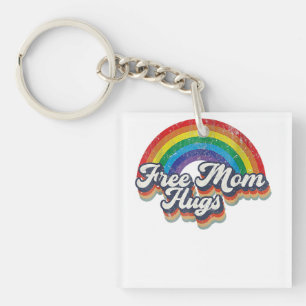 Free Mum Hugs Rainbow Heart LGBT Flag LGBT Pride M Key Ring