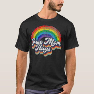 Free Mum Hugs Rainbow Heart LGBT Flag LGBT Pride M T-Shirt
