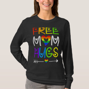 Free Mum Hugs  Rainbow Heart Lgbt Pride Month 2 T-Shirt