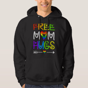 Free Mum Hugs Rainbow Heart Lgbt Pride Month T Hoodie