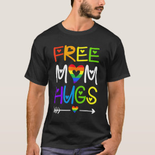 Free Mum Hugs Rainbow Heart Lgbt Pride Month T-Shirt