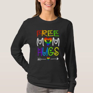 Free Mum Hugs Rainbow Heart Lgbt Pride Month T-Shirt