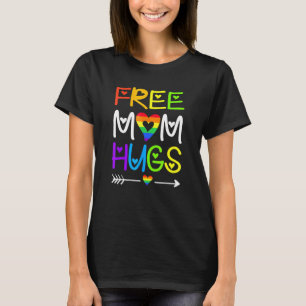 Free Mum Hugs Rainbow Heart Lgbt Pride Month T-Shirt