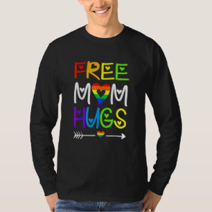 Free Mum Hugs Rainbow Heart Lgbt Pride Month T-Shirt