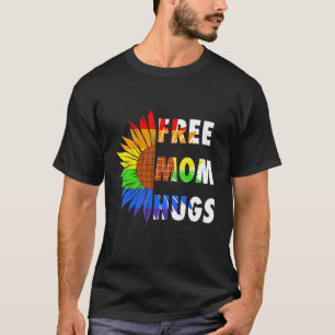Free Mum Hugs Rainbow Hearts Lgbt Gay Pride Month T-Shirt
